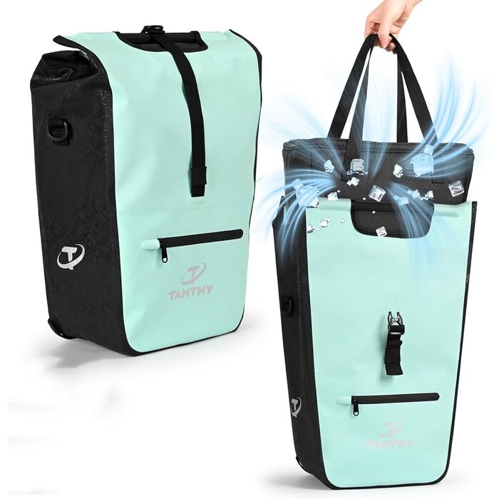 Sacoche de vélo 3-en-1 isotherme, 22-28L, vert - 31% de remise