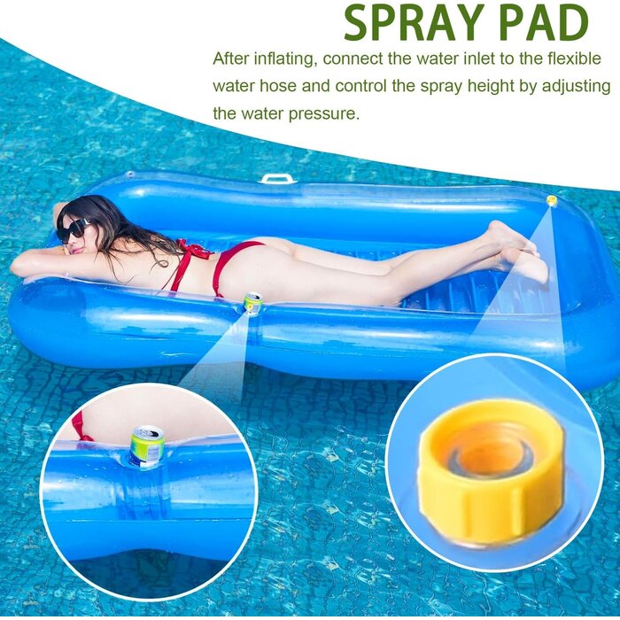 Matelas de piscine à fontaine - Motif bleu - 26% de remise