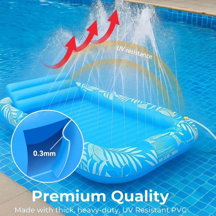 Matelas de piscine à fontaine - Motif bleu - 26% de remise