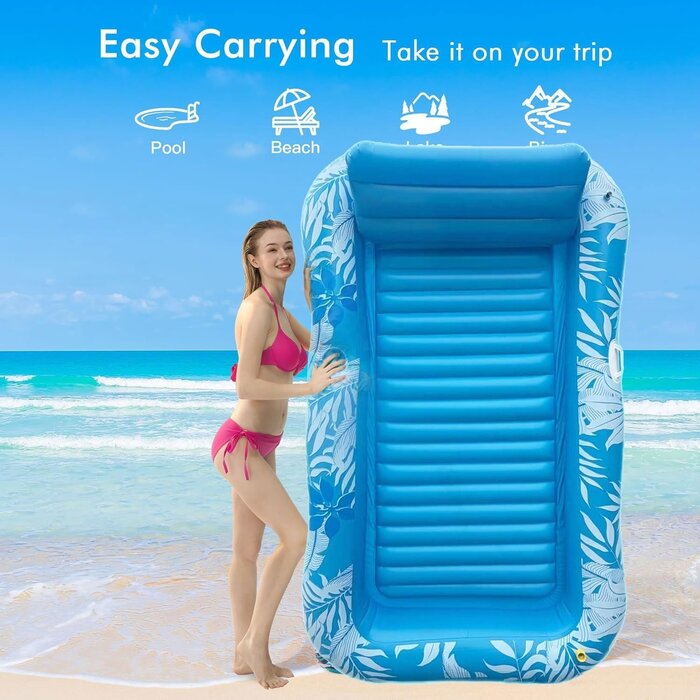 Matelas de piscine à fontaine - Motif bleu - 26% de remise