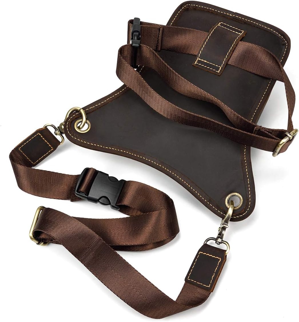 Sacoche de jambe en cuir de vachette marron - 31% de remise
