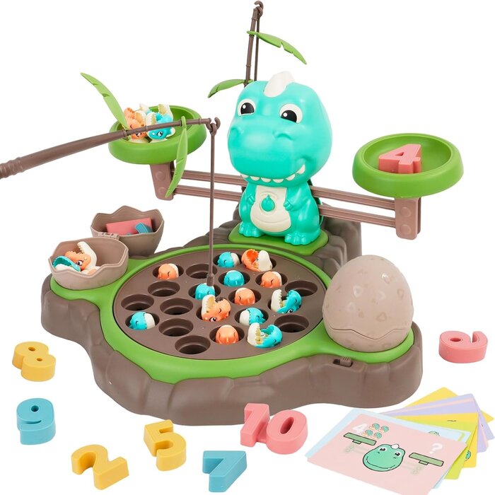 Jeu de pêche magnétique dinosaures 4-en-1 - 29% de remise