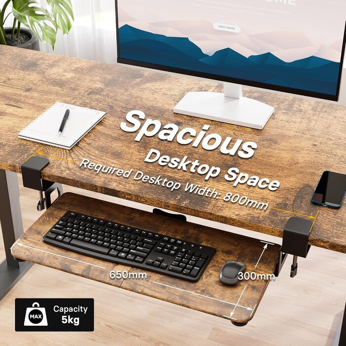 Tiroir à clavier coulissant 650x300mm ergonomique - 31% de remise