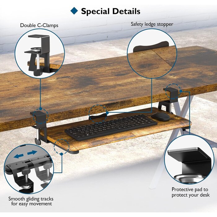 Tiroir à clavier coulissant 650x300mm ergonomique - 31% de remise