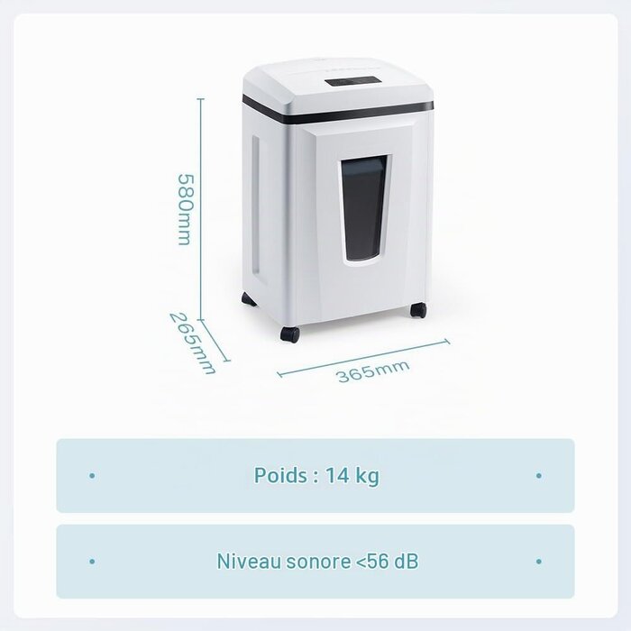 Destructeur P7 1x1mm ultra-sécurisé - 6 feuilles - Blanc - 35% de remise