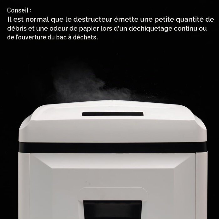 Destructeur P7 1x1mm ultra-sécurisé - 6 feuilles - Blanc - 35% de remise