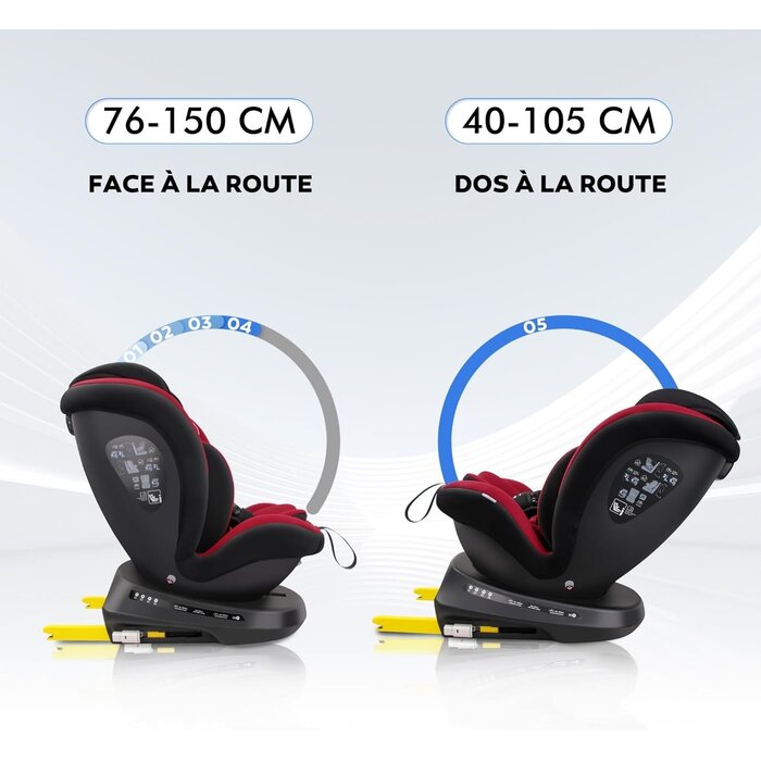 Siège auto pivotant 360° i-Size 40-150 cm Rouge - 34% de remise