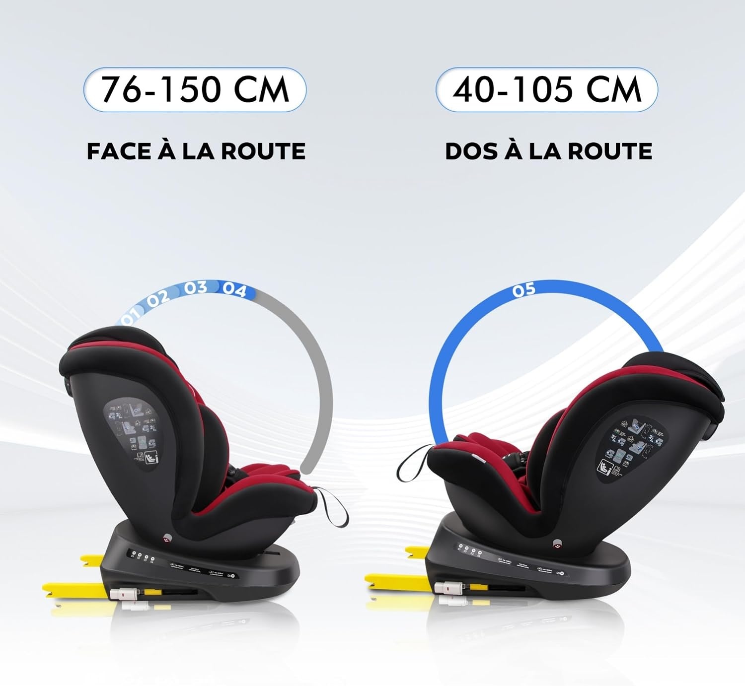 Siège auto pivotant 360° i-Size 40-150 cm Rouge - 34% de remise