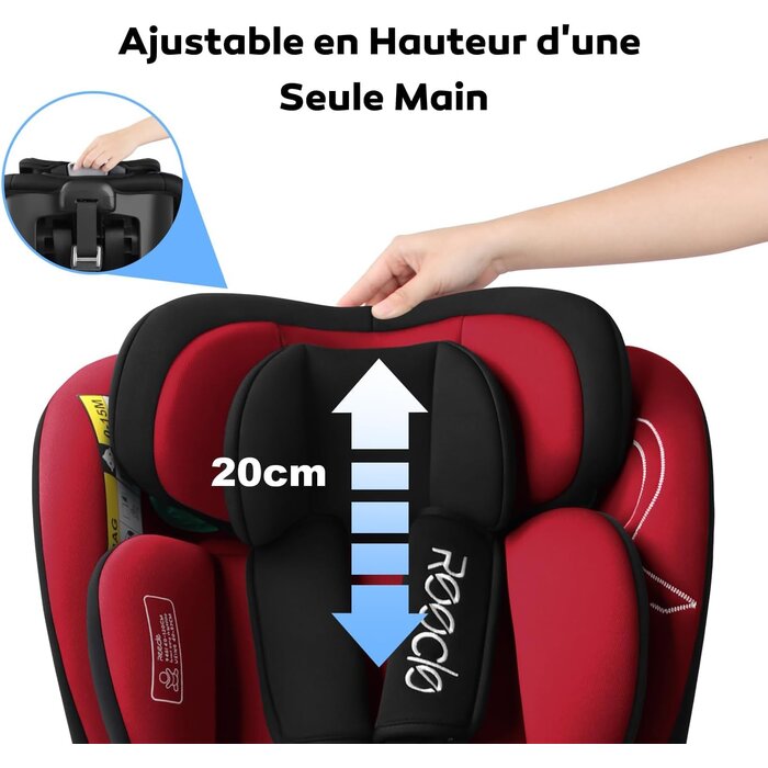 Siège auto pivotant 360° i-Size 40-150 cm Rouge - 34% de remise