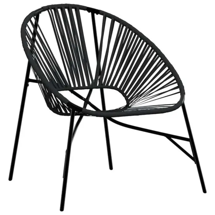 Vidaxl Fauteuil de jardin en polyrotin noir - 71% de remise