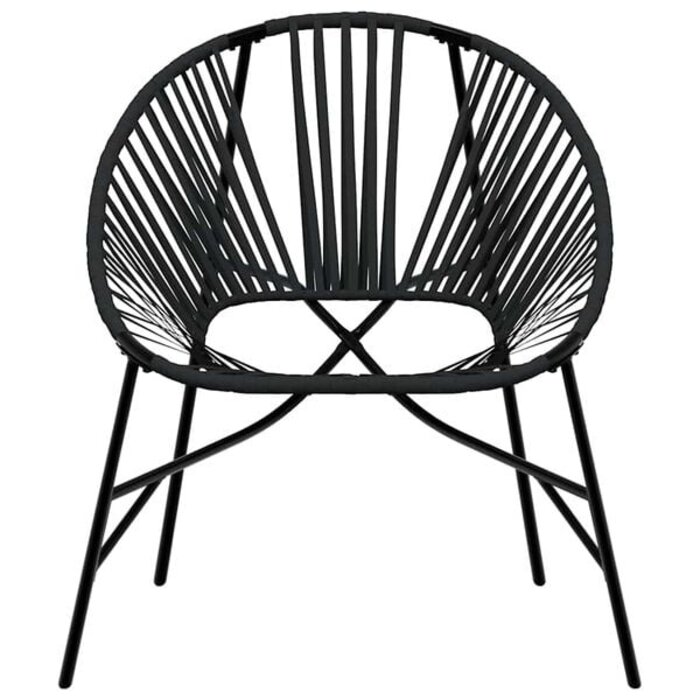 Vidaxl Fauteuil de jardin en polyrotin noir - 71% de remise