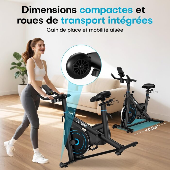 Vélo de fitness magnétique - 35% de remise - Support tablette et haltères