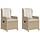 Lot de 2 chaises de jardin inclinables en polyrotin beige - 30% de remise