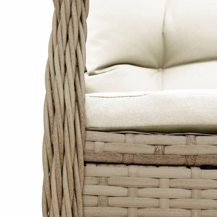 Lot de 2 chaises de jardin inclinables en polyrotin beige - 30% de remise