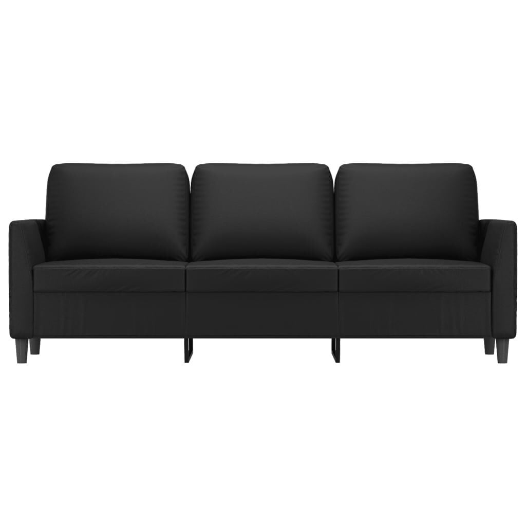Canapé 3 places 180 cm en similicuir noir - 35% de remise