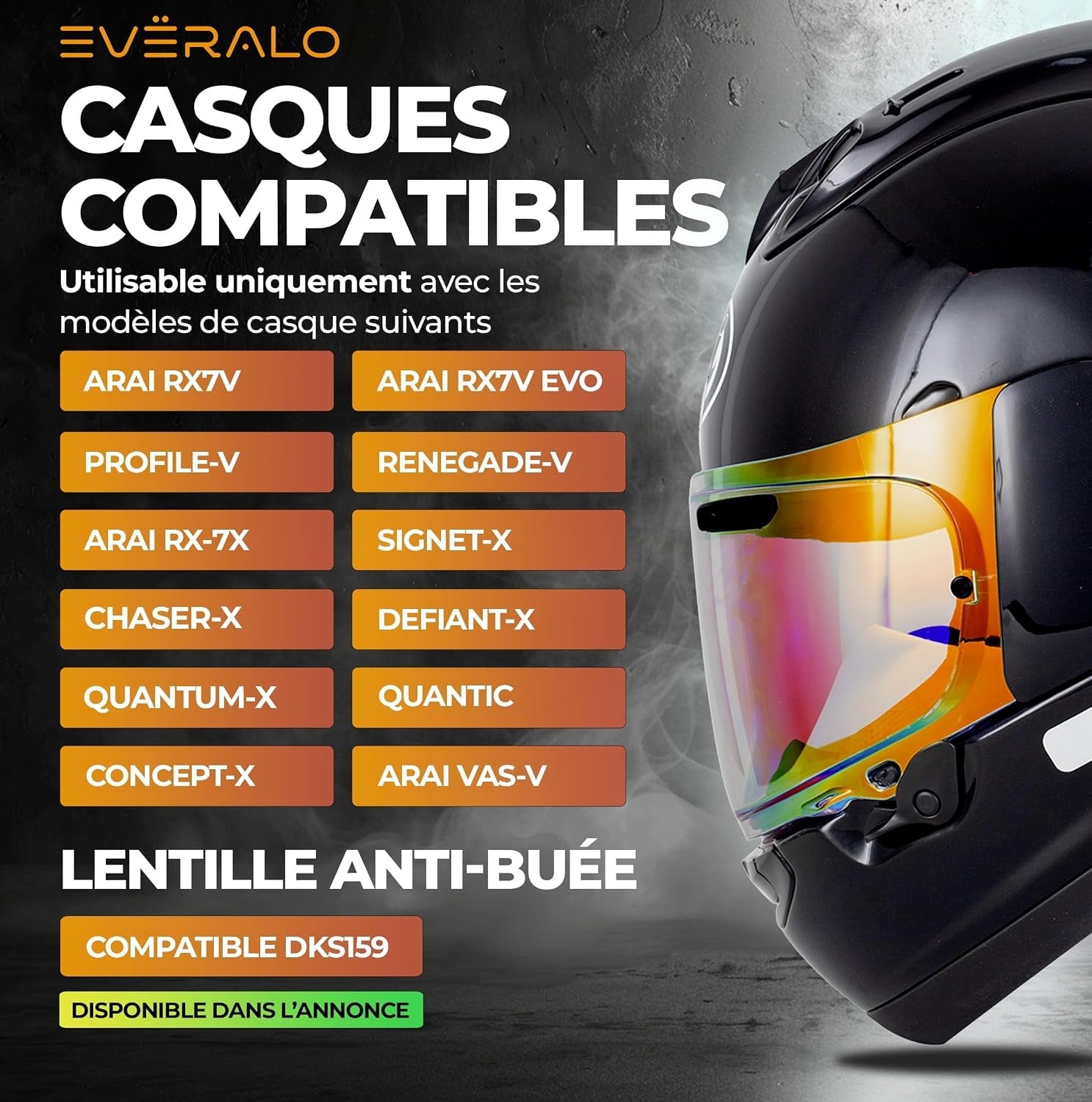 Visière moto rouge chromé pour Arai VAS-V - 32% de remise