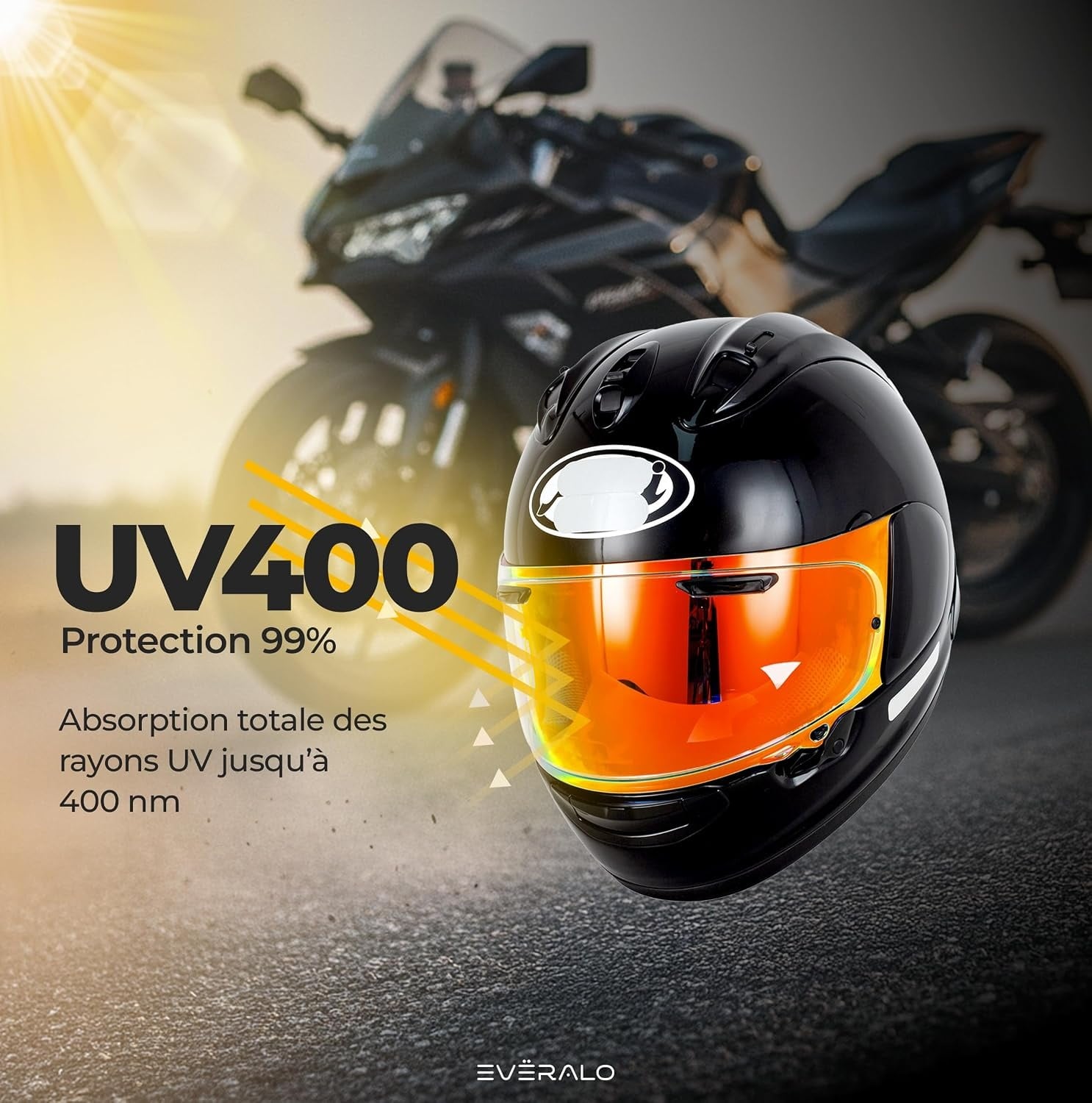 Visière moto rouge chromé pour Arai VAS-V - 32% de remise