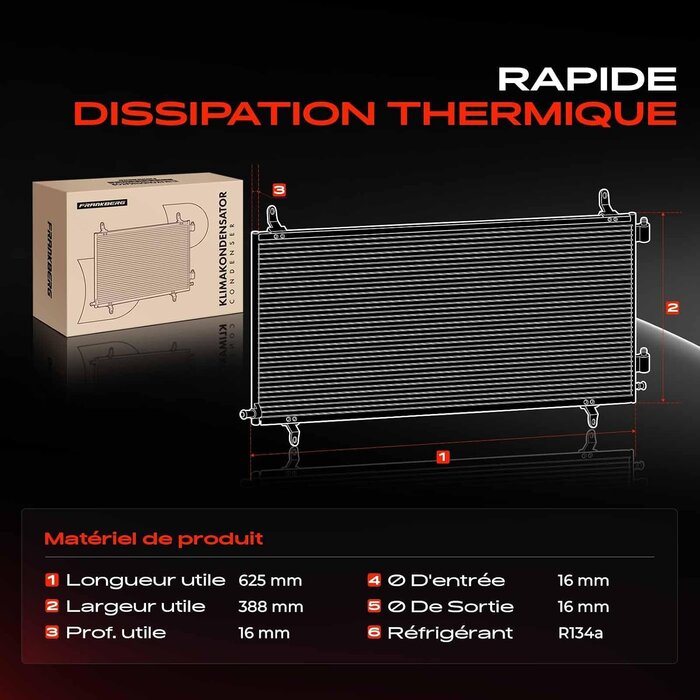 Condenseur de climatisation Jaguar I-Pace X590 - 608x400 mm - 33% de remise
