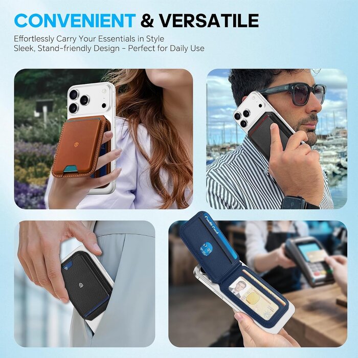 Porte-cartes magnétique MagSafe iPhone Cuir Noir - 32% de remise