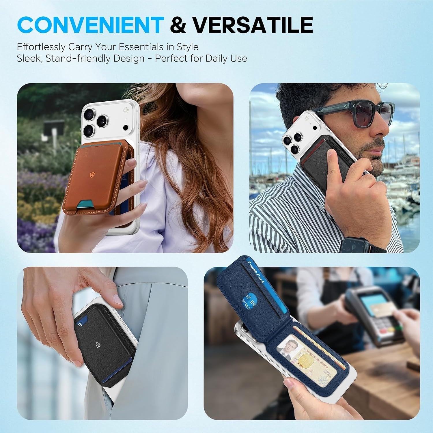 Porte-cartes magnétique MagSafe iPhone Cuir Noir - 32% de remise