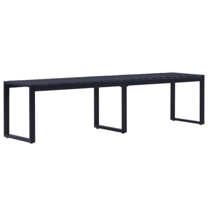 Banc de jardin 180 cm en lattes PS noir - 35% de remise