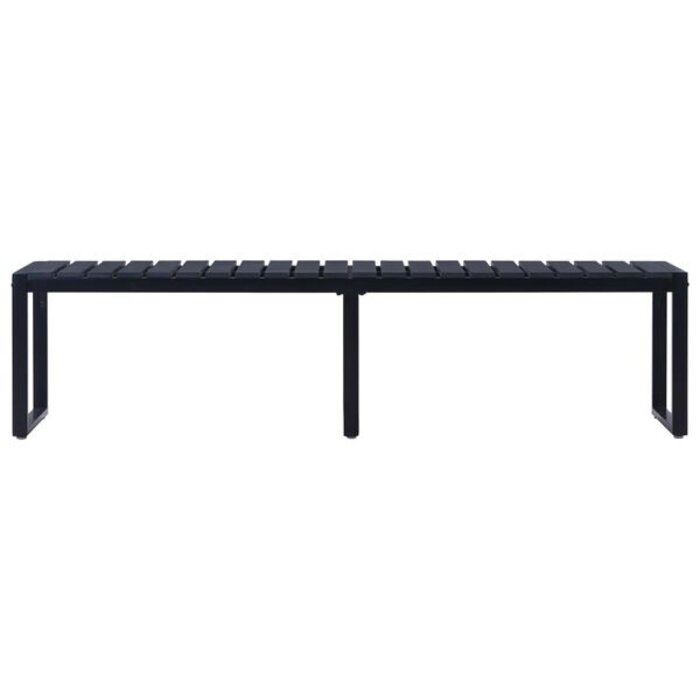 Banc de jardin 180 cm en lattes PS noir - 35% de remise