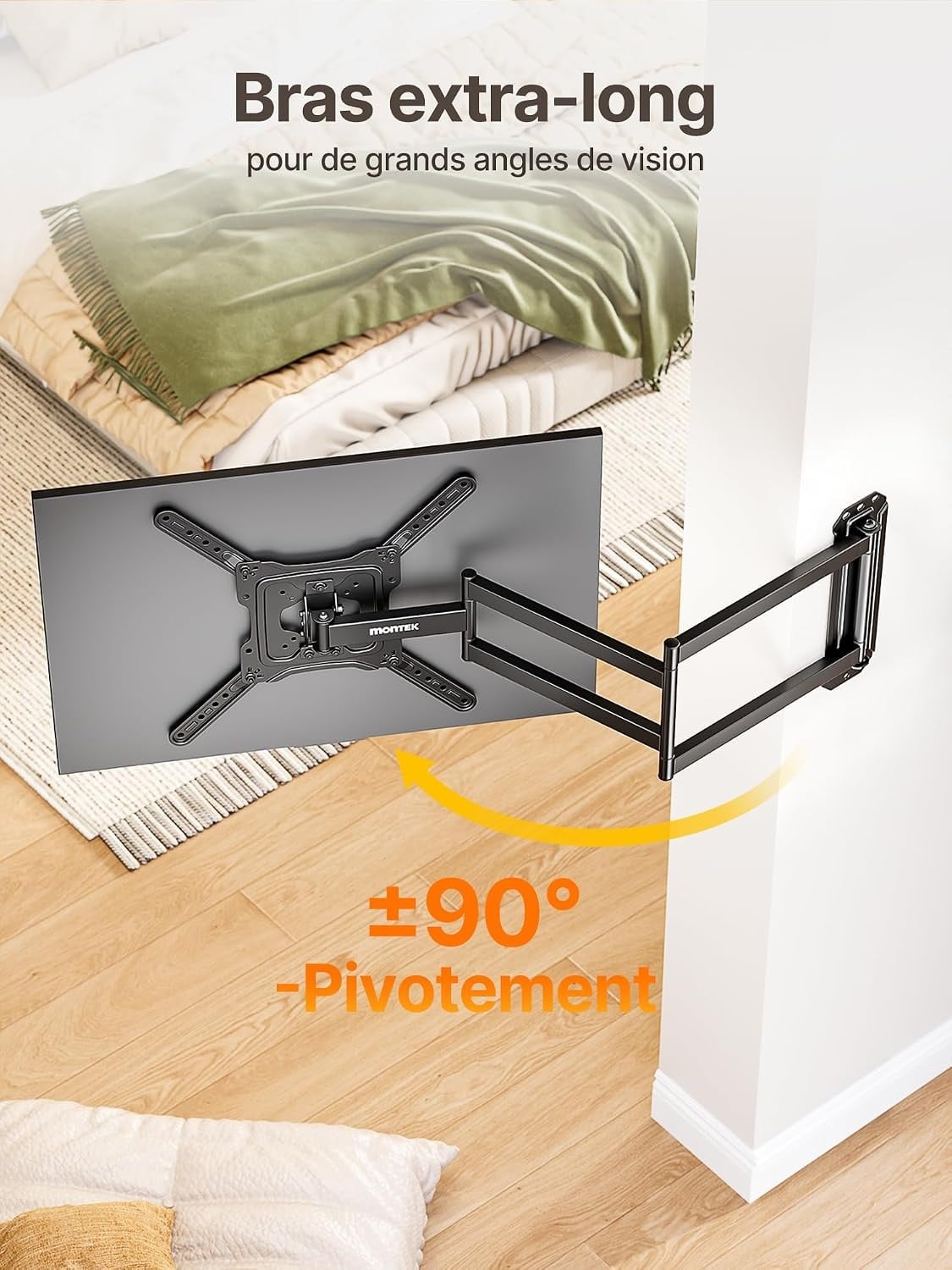 Support Mural TV Articulé 23-65" Bras 946 mm - 34% de remise