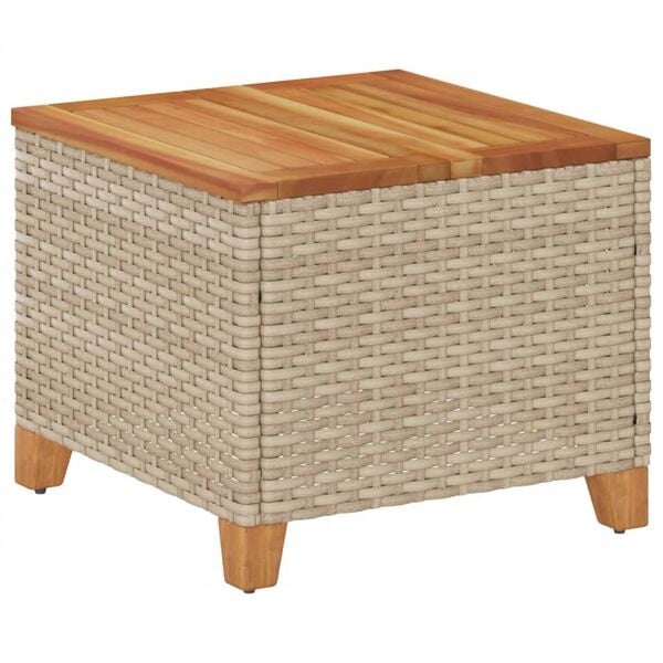 Table de jardin rotin et acacia 45x45 cm - 33% de remise