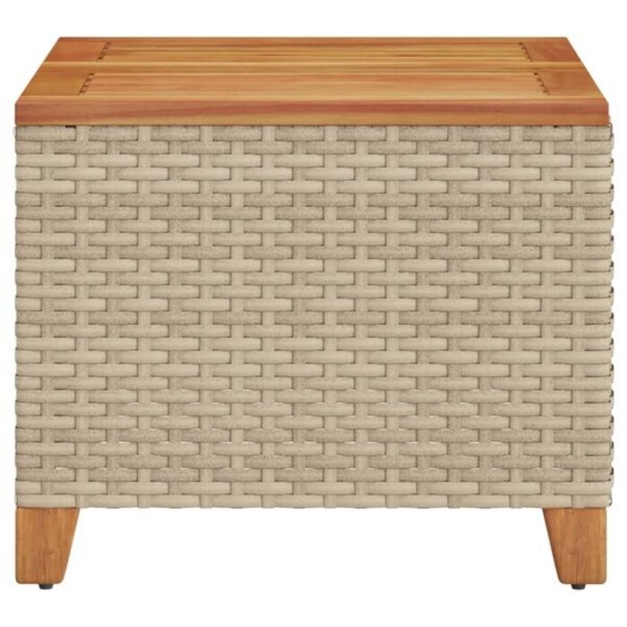 Table de jardin rotin et acacia 45x45 cm - 33% de remise