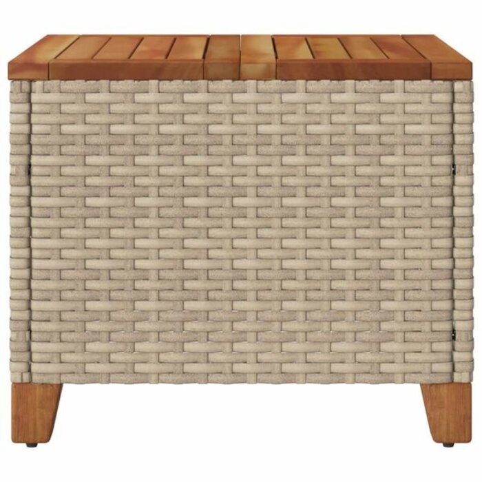 Table de jardin rotin et acacia 45x45 cm - 33% de remise