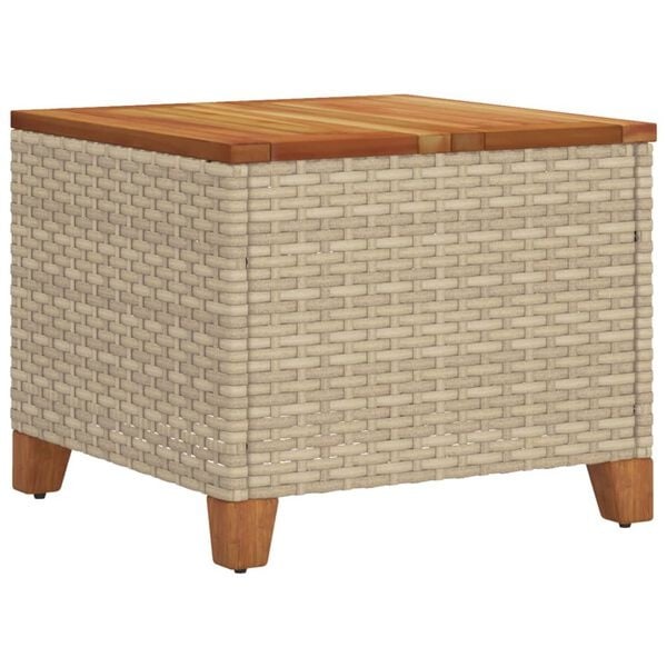 Table de jardin rotin et acacia 45x45 cm - 33% de remise