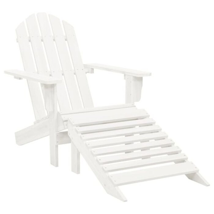 Chaise de jardin avec repose-pieds - Blanche - 34% de remise