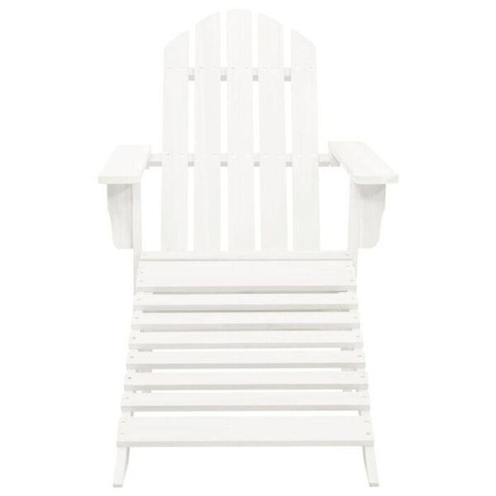 Chaise de jardin avec repose-pieds - Blanche - 34% de remise