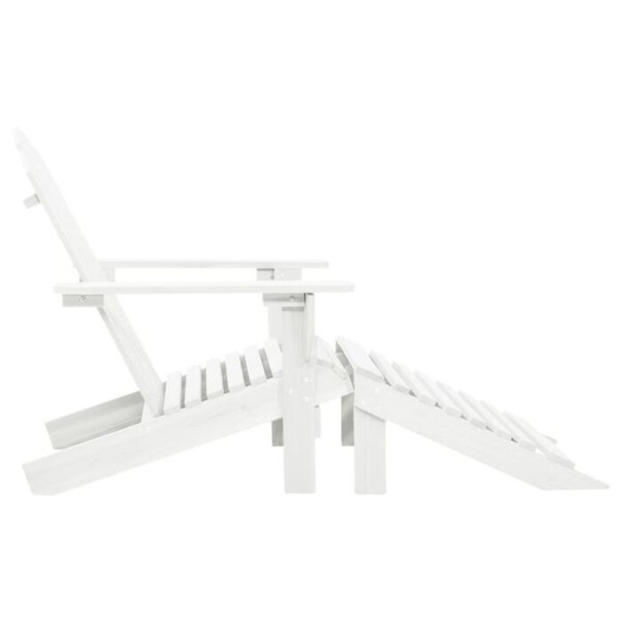 Chaise de jardin avec repose-pieds - Blanche - 34% de remise