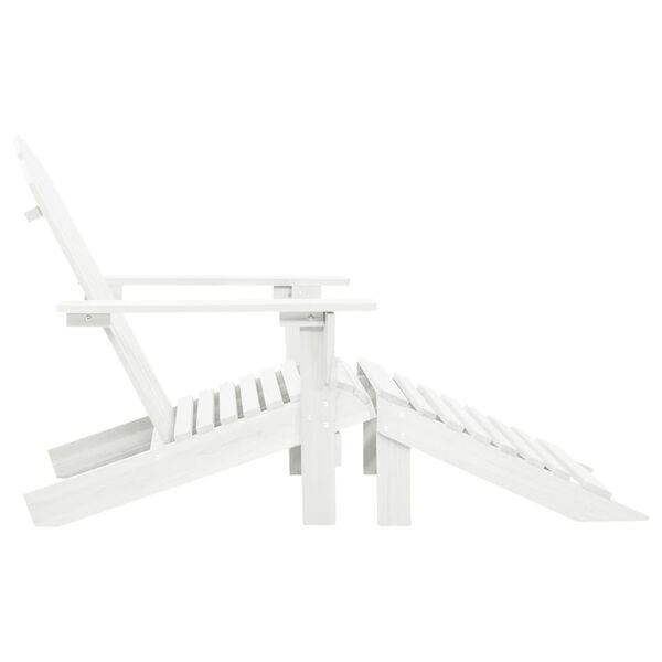 Chaise de jardin avec repose-pieds - Blanche - 34% de remise