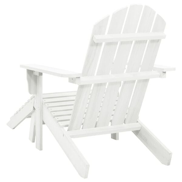 Chaise de jardin avec repose-pieds - Blanche - 34% de remise