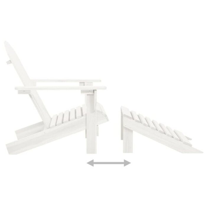 Chaise de jardin avec repose-pieds - Blanche - 34% de remise