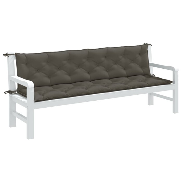 Lot de 2 coussins pour banc 200x50 cm - Gris foncé chiné - 34% de remise