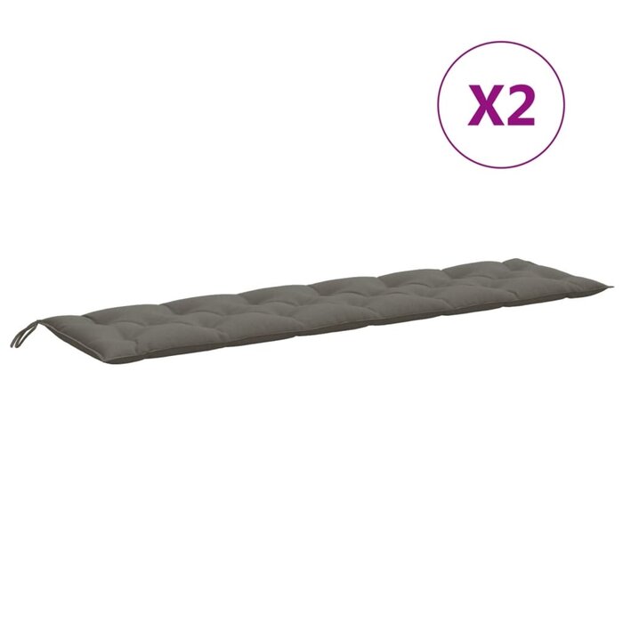Lot de 2 coussins pour banc 200x50 cm - Gris foncé chiné - 34% de remise