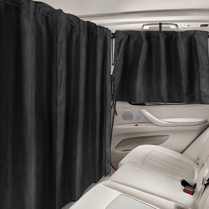 Set 3 rideaux occultants voiture et camping-car daim noir - 31% de remise