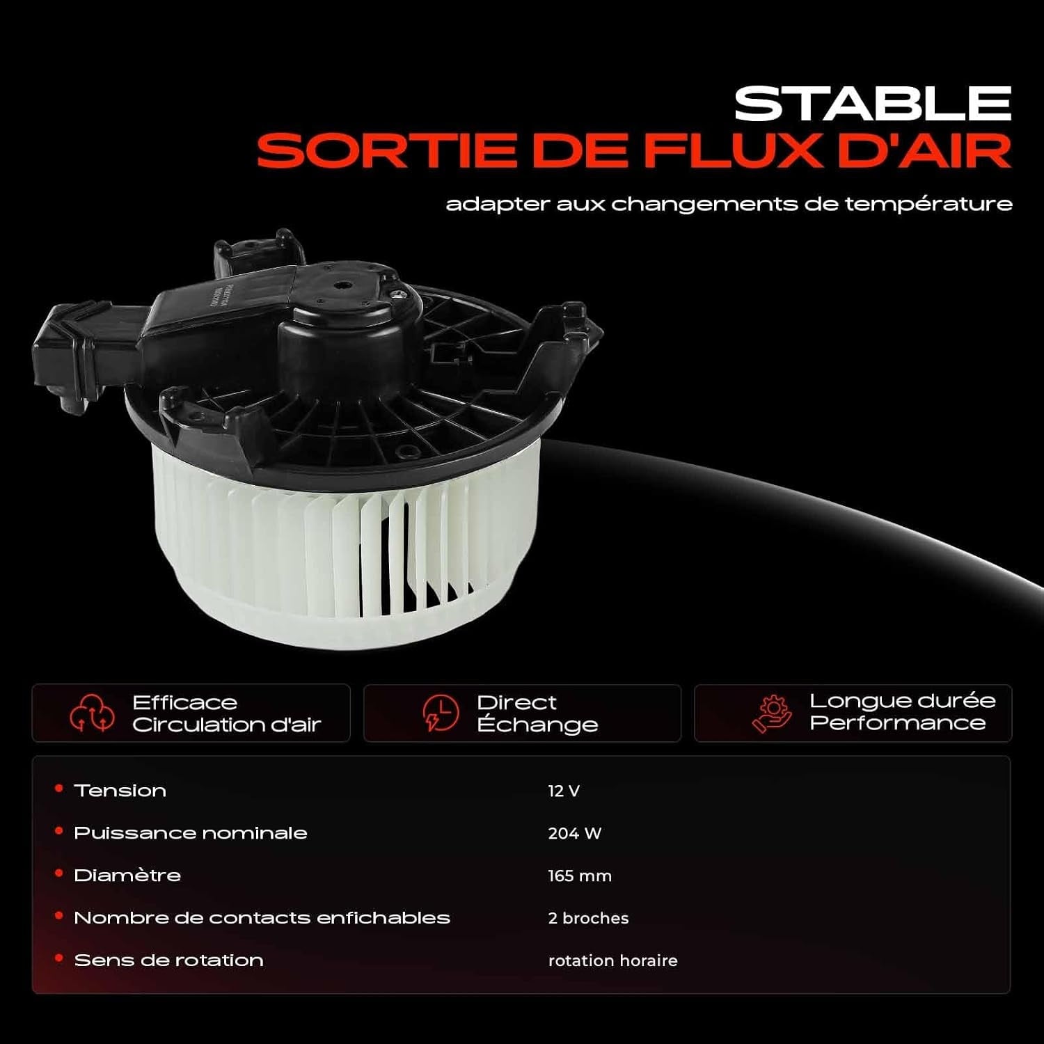 Ventilateur de chauffage 12V 132W pour Honda Civic, CR-V et Jeep - 32% de remise