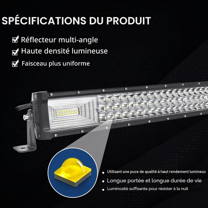 Kit Barre LED 675W et projecteurs 132cm - 34% de remise