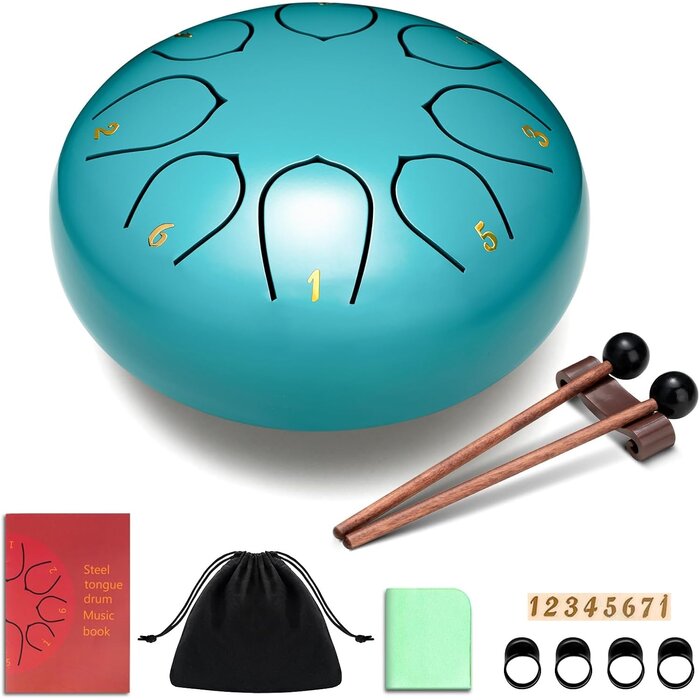 Tambour à langue acier 12 pouces 13 notes - Vert - 33% de remise