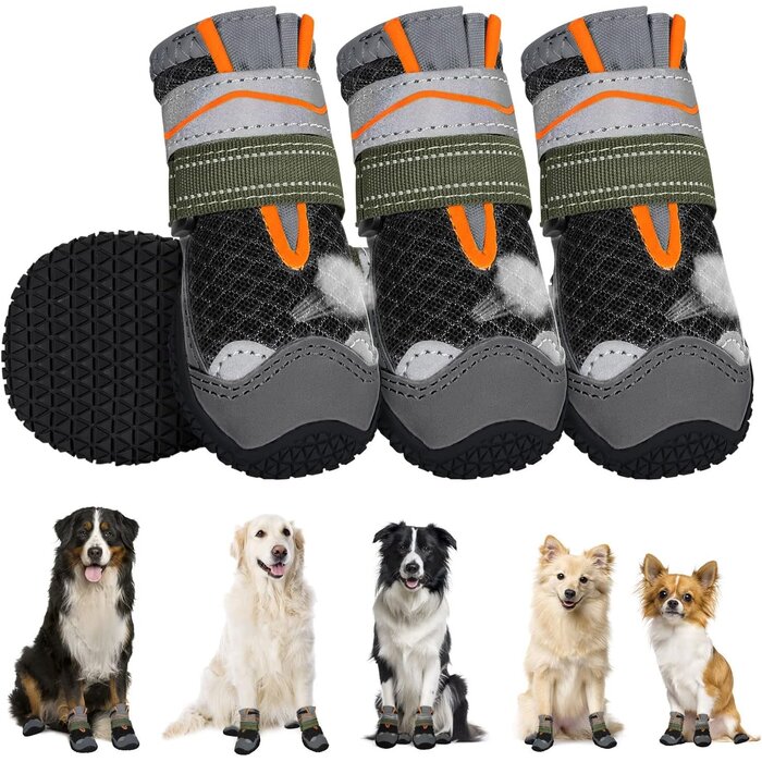 Chaussures de protection pour chien - Noir - Taille 2 - Lot de 4 - 30% de remise