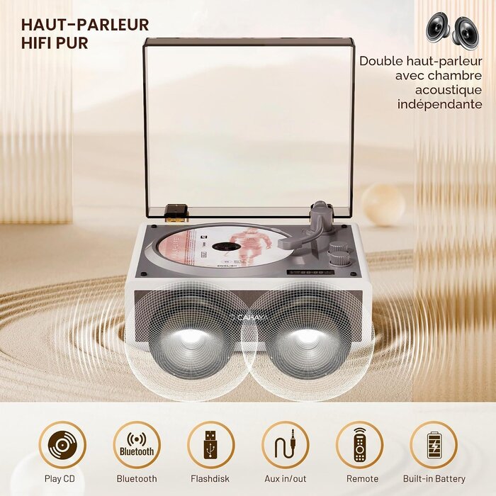 Lecteur CD Portable avec Bluetooth 5.4 et HiFi - 33% de remise