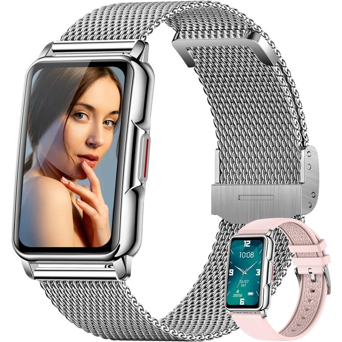 Montre connectée femme rose - 1,47 pouce - IP68 - 28% de remise