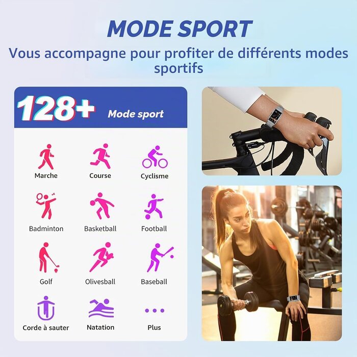 Montre connectée femme rose - 1,47 pouce - IP68 - 28% de remise