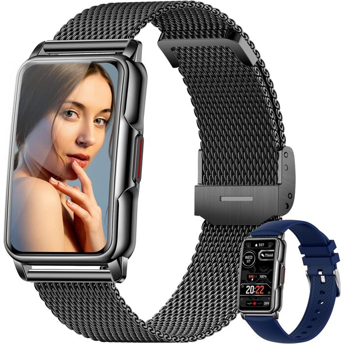 Montre connectée femme rose - 1,47 pouce - IP68 - 28% de remise