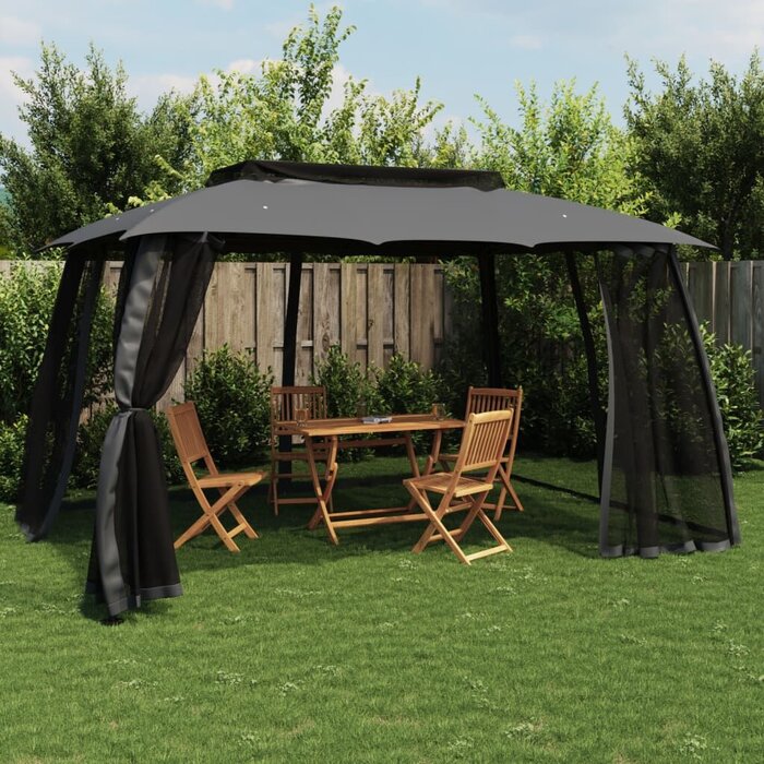 Pavillon de jardin 3,93x2,93 m Anthracite - 35% de remise