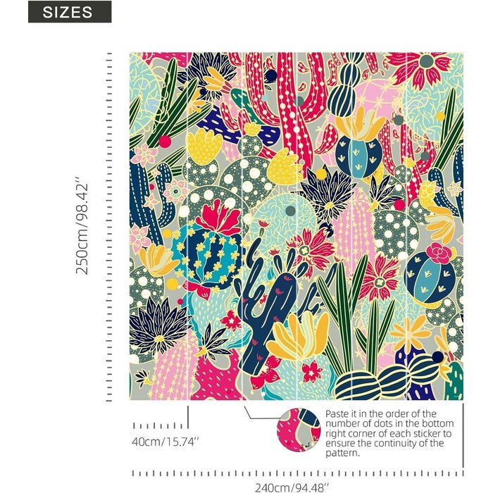 Papier peint adhésif cactus vert 240x250cm - 29% de remise